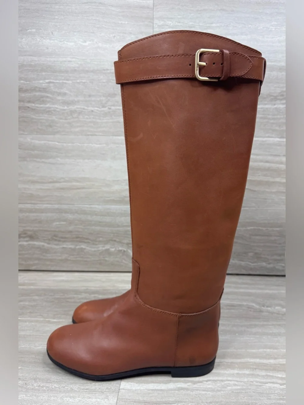 G.H. Bass & Co. Laur Tall Leather Size Zip Buckle Boots Size 6.5